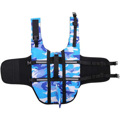 Shark Fin Dog Life Vest - Camouflage Swimwear