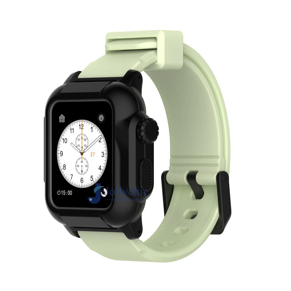 Silicone Band+Case For Apple Watch Strap