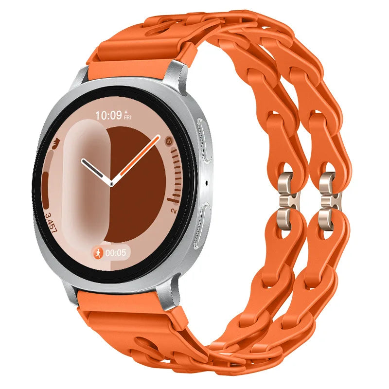 Samsung Galaxy Watch8, 9 & Ultra Silicone Chain Link Band