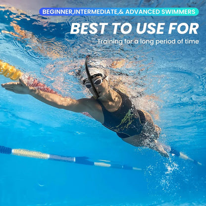 Original Center-Mount Swimmer's Snorkel for Lap Swimming and Swim Training Silicone Mouthpiece One-Way Purge Valve