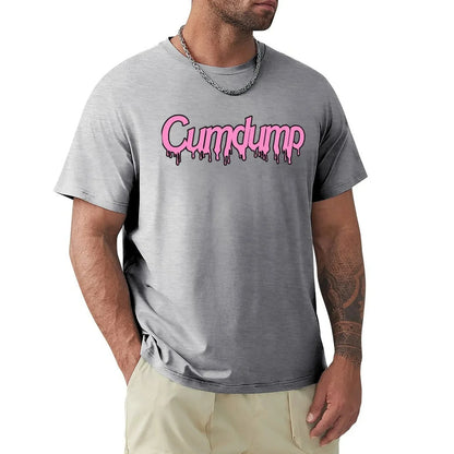 Cumdump Classic Crew Neck Cotton T-Shirt Men Women Grey