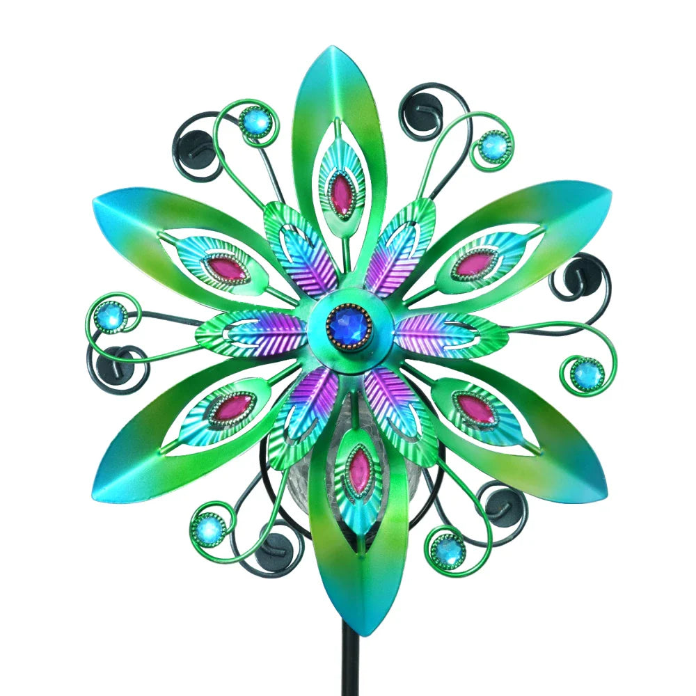 Wind Spinner Solar Garden Decor