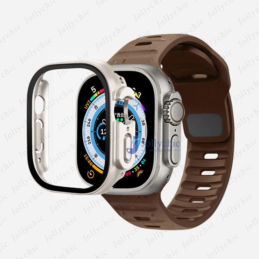 Silicone Sport Band+Case for Apple Watch Ultra Band Case Strap
