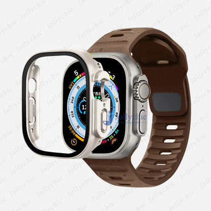 Silicone Sport Band+Case for Apple Watch Ultra Band Case Strap