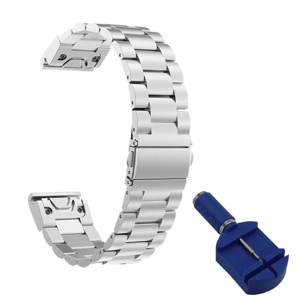 Garmin Stainless Steel QuickFit Strap - Sleek and Stylish - Triathlete Store