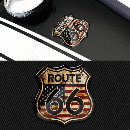 3D Route 66 Vintage Sticker