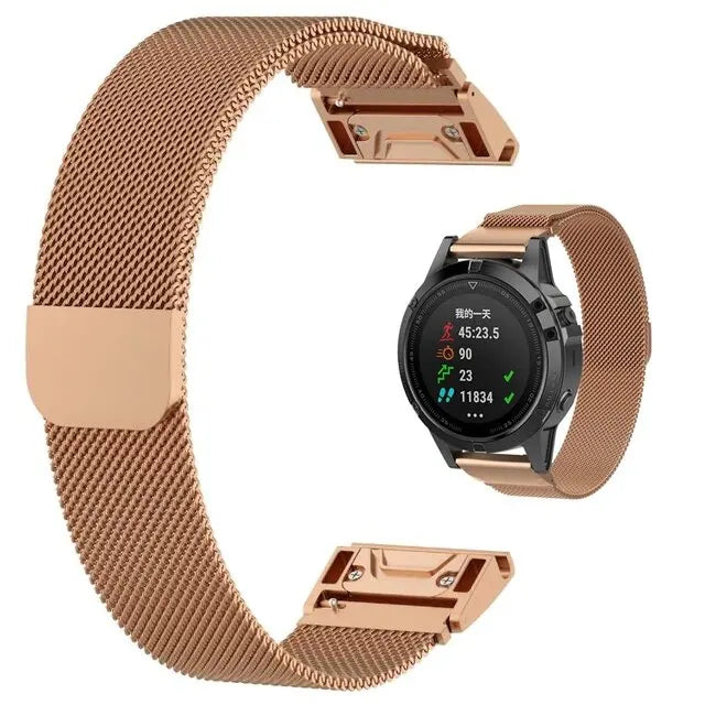 Garmin QuickFit 22/26mm Magnetic Metal Mesh Band, 4 Finishes