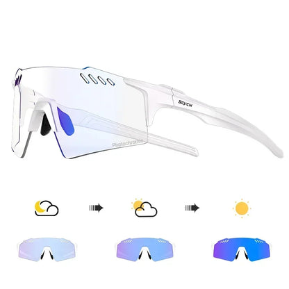 SCVCN Photochromic Cycling Glasses Men Women Clear Mountain Bike Sunglasses MTB Bicycle Riding Sports Triathlon Running