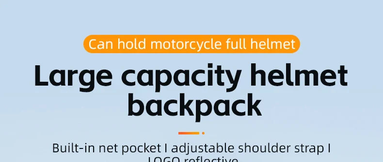 Motorcycle Helmet Backpack Large Capacity Travel Bags Reflective