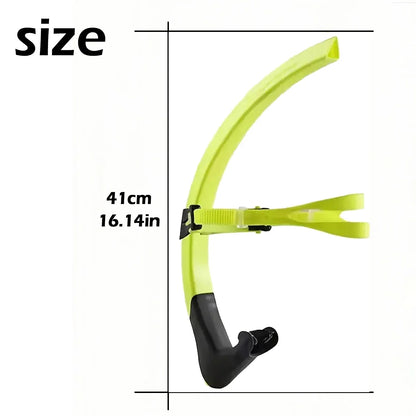 Adult Swimming Snorkel Tube, Snorkelling Training Front Breathing Tube Center Mount Silicone Mouthpiece Freestyle Breathing Tube