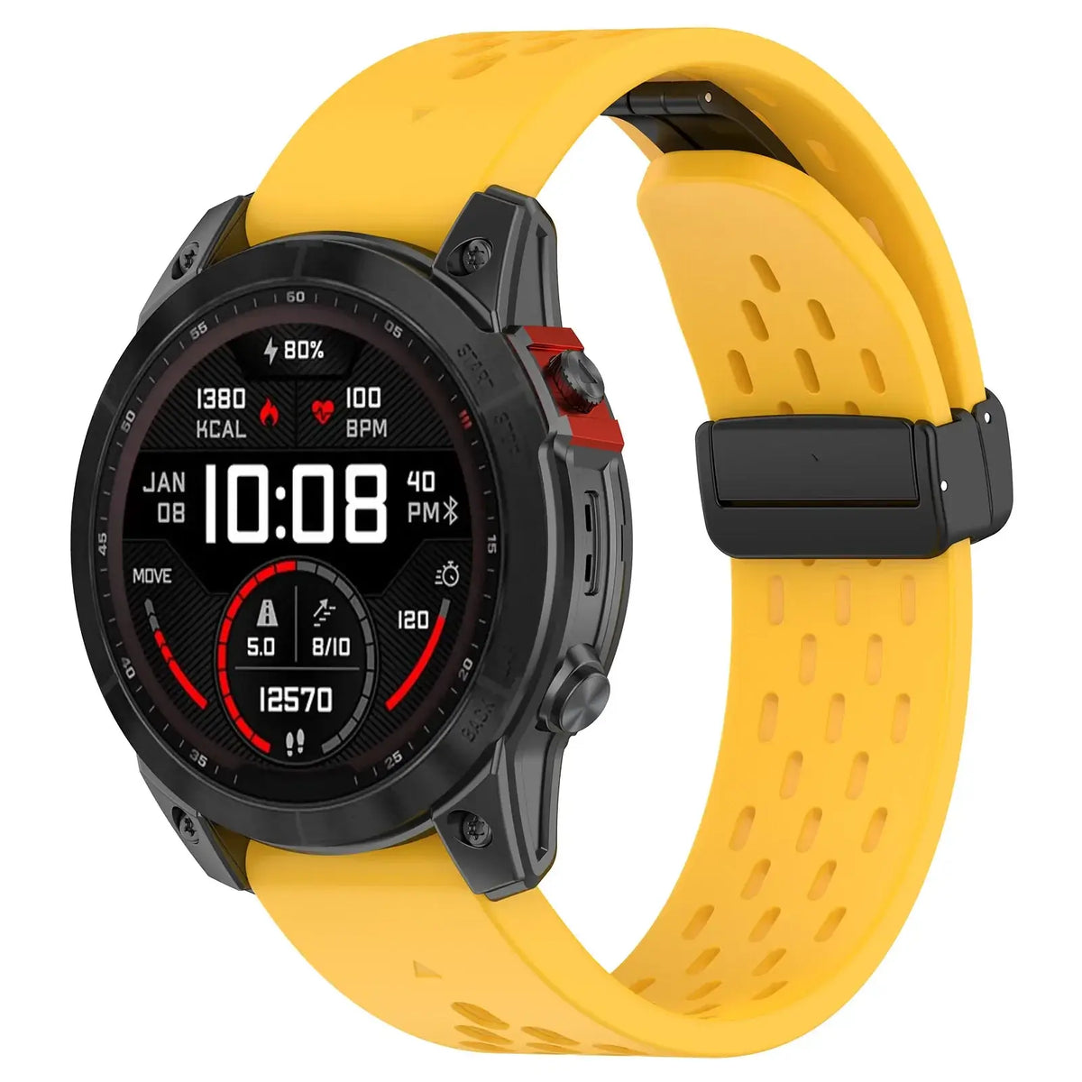 Garmin QuickFit 20/22/26mm Perforated Silicone Magnetic Clasp Band