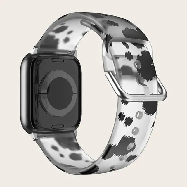Apple Watch Patterned & Clear Silicone Band with Buckle