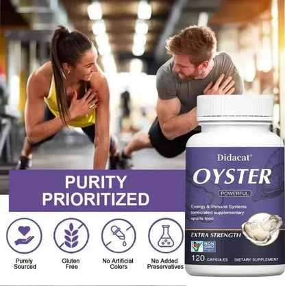 Oyster Supplement - Natural Vitamins, Minerals & Nutritional Supplement - Energy & Immune System, Physical Endurance