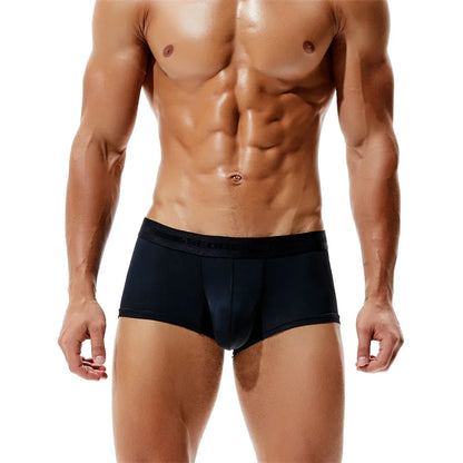 SEOBEAN Men’s Low-Waist Boxers with Contour Pouch – Nylon Spandex Blend