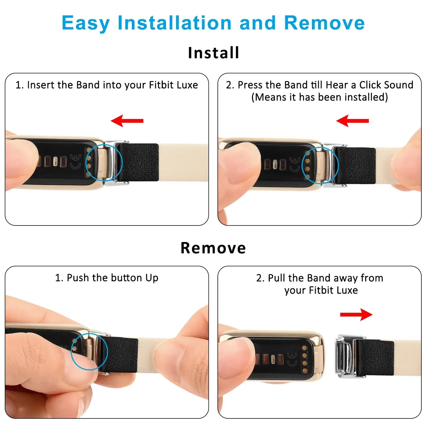 Fitbit Luxe Leather Band - Premium Comfort and Style