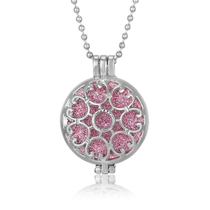 New Aromatherapy Diffuser Necklace Vintage Flower Butterfly Open Locket Aroma Pendant Perfume Essential Oil Diffuser Necklace