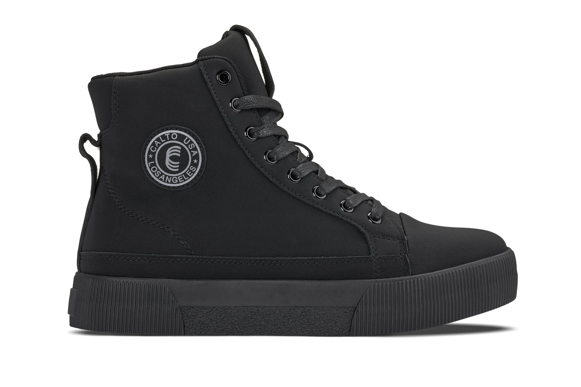CALTO - S3421 - 2.4 Inches Taller (Black) - Cap Toe High Top Zip-Up Sneaker Boots - Triathlete Store