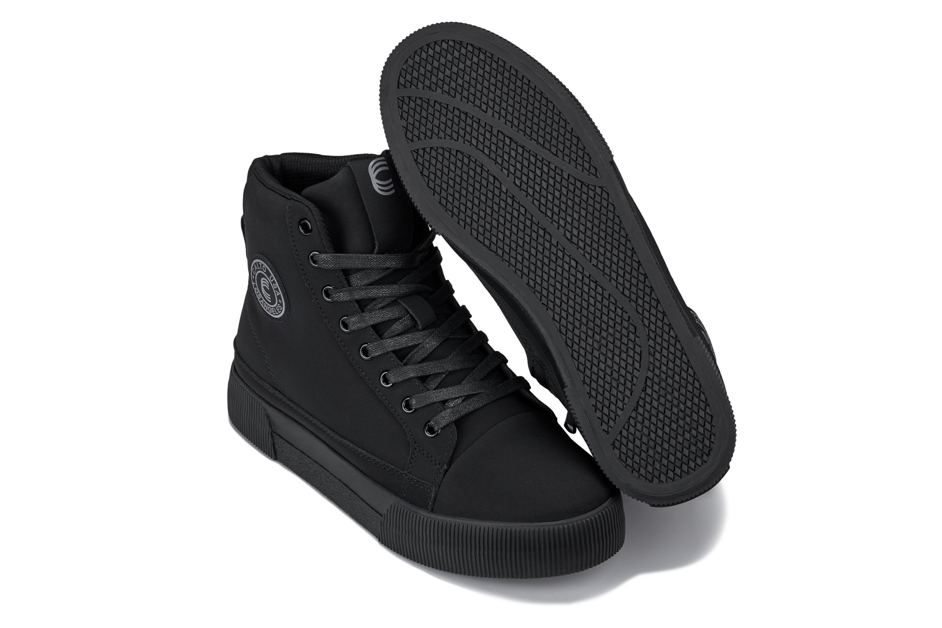 CALTO - S3421 - 2.4 Inches Taller (Black) - Cap Toe High Top Zip-Up Sneaker Boots - Triathlete Store