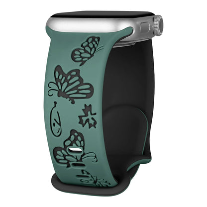 Apple Watch Engraved Silicone Strap - Comfortable Waterproof Band