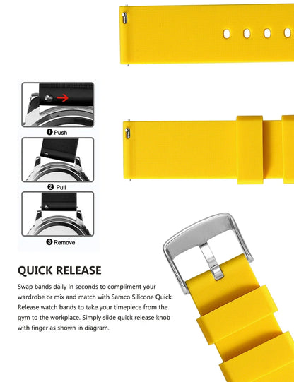 Samsung Galaxy Watch 7, 6, 5, 4 & FE Curved-End Silicone Band