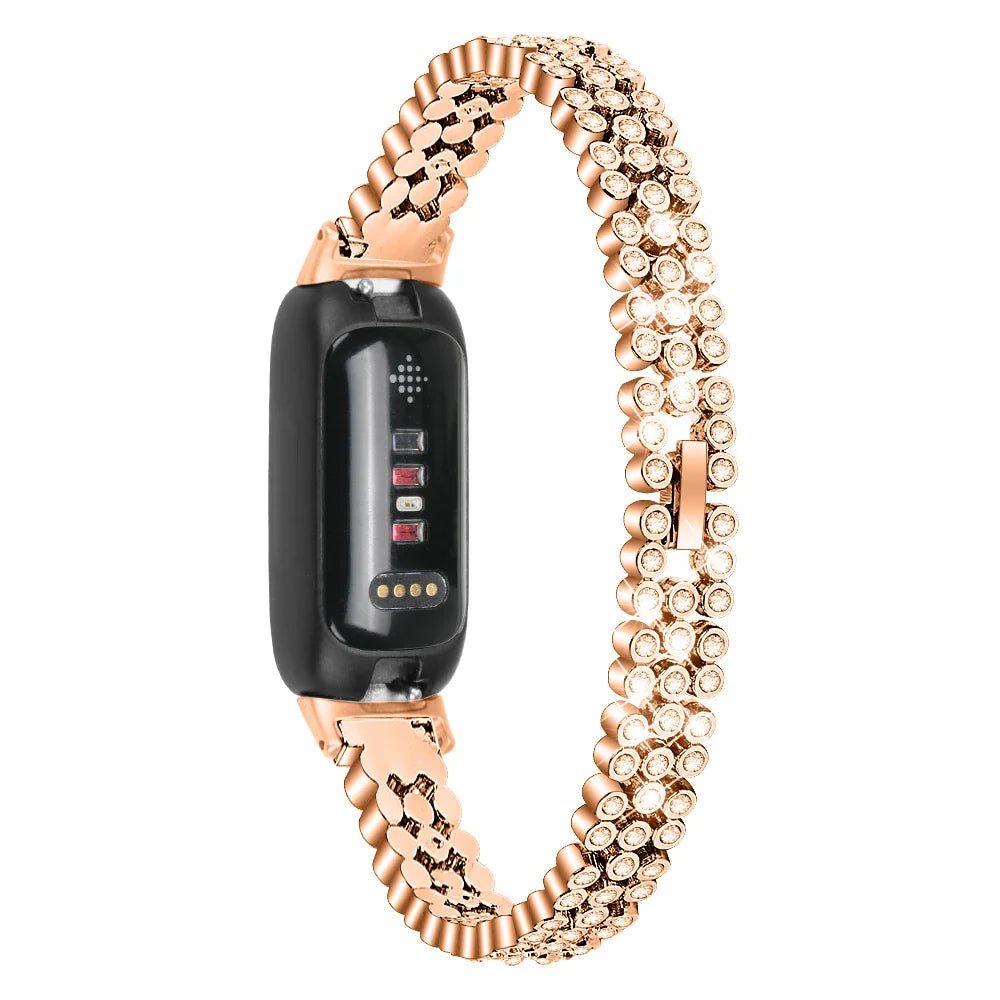 Fitbit Inspire 3 Metal Strap - Elegant Bling Design Bracelet