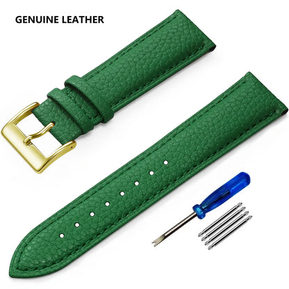 Samsung Galaxy Watch 7, 6, 5, 4 & FE Grained Leather Band, Spring Bars & Tool