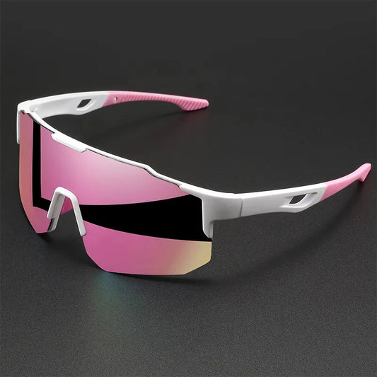 Unisex Oversized Colorful Wraparound Sunglasses, UV400 Protection Comfort Fit Eyewear for Cycling Hiking Outdoor Activities