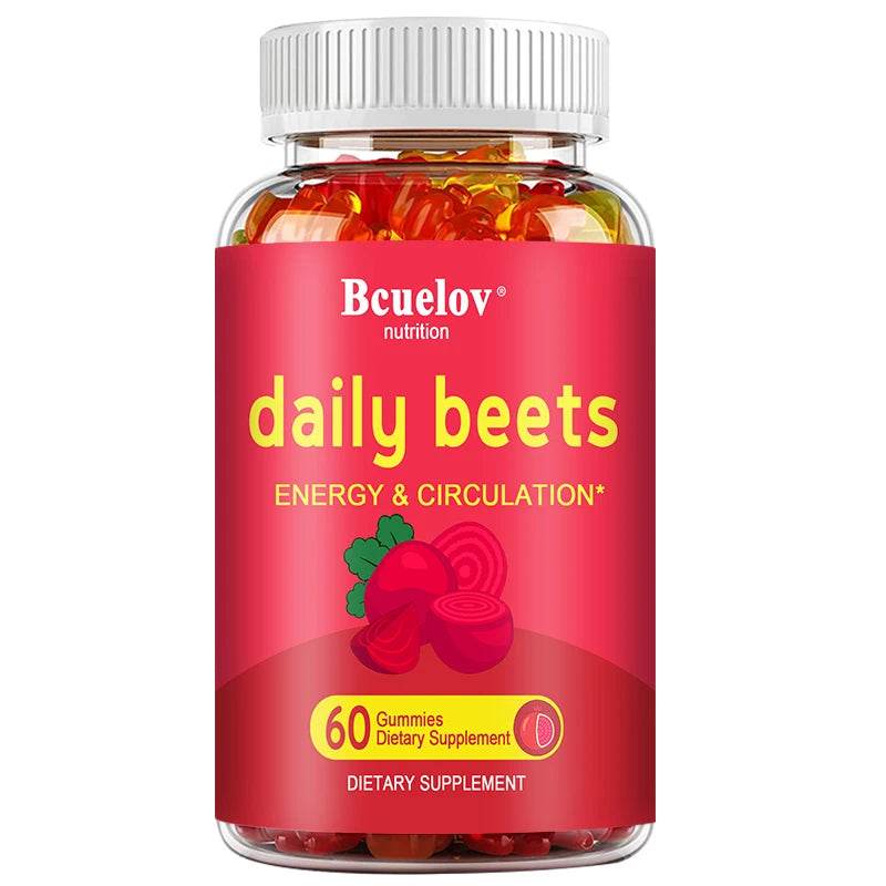 Beetroot Gummies - with Grapeseed and Anthocyanins - Energy, Circulation and Heart Health, Blood Pressure Support, Antioxidants