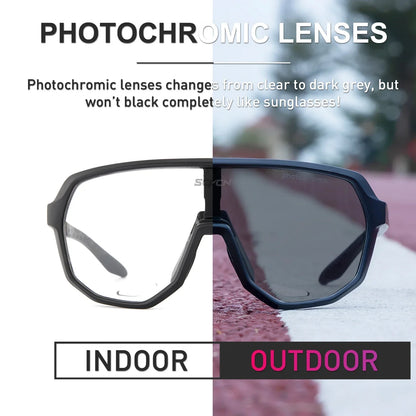 Scvcn Photochromic Sunglasses Cycle Glasses for Men Sun Mountain Bike Bicycle Cycling Eyewear Goggles Sports UV400 Polarized MTB