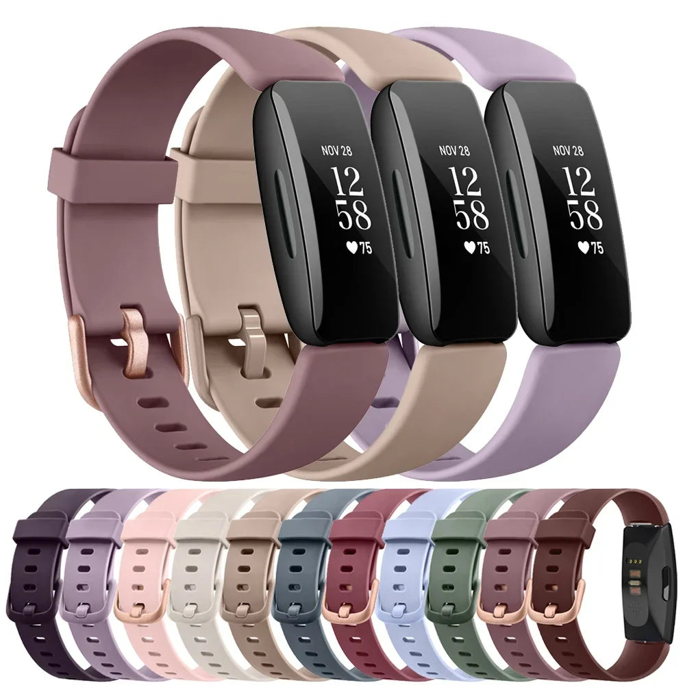 Fitbit Inspire 3, 2, 1, HR, Silicone Band - Soft Waterproof Strap