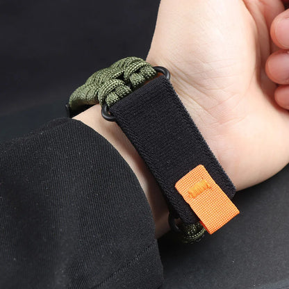 Samsung Galaxy Watch8, 9 & Ultra Paracord Band, Hook-and-Loop