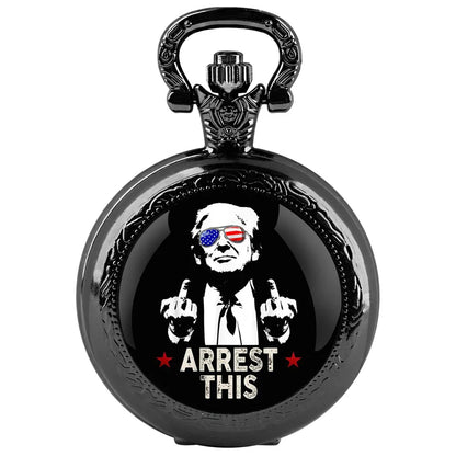 Trump Victory Pendant Quartz Pocket Watch Souvenir