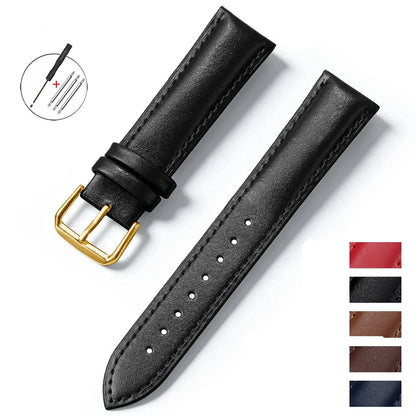 Samsung Galaxy Watch 7, 6, 5, 4 & FE Slim Calfskin Band, Spring Bars & Tool