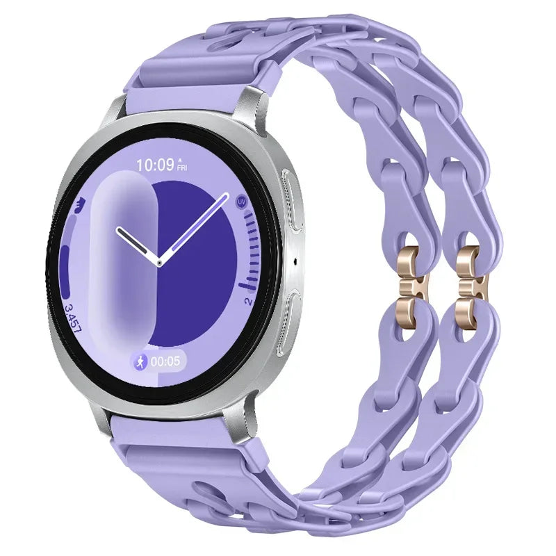 Samsung Galaxy Watch8, 9 & Ultra Silicone Chain Link Band