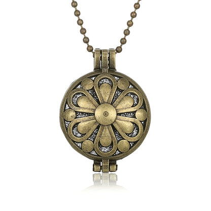 New Aromatherapy Diffuser Necklace Vintage Flower Butterfly Open Locket Aroma Pendant Perfume Essential Oil Diffuser Necklace