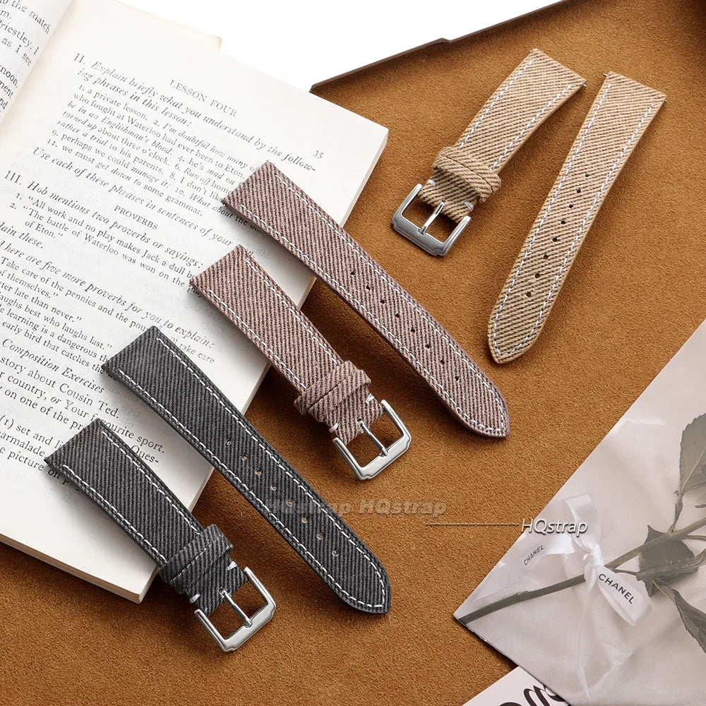 Samsung Galaxy Watch 7, 6, 5, 4 & FE Denim Band with Leather Lining