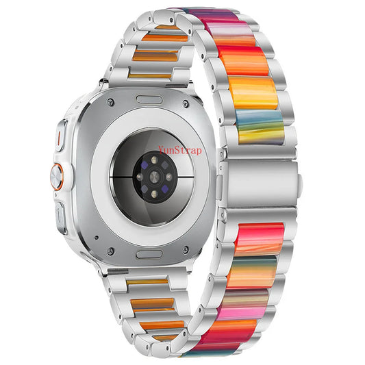 Samsung Galaxy Watch8, 9 & Ultra Metal & Resin Link Bracelet