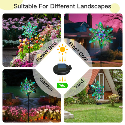 Wind Spinner Solar Garden Decor