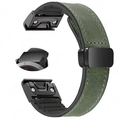 Garmin QuickFit 20/22/26mm Leather-Look Band with Magnetic Clasp