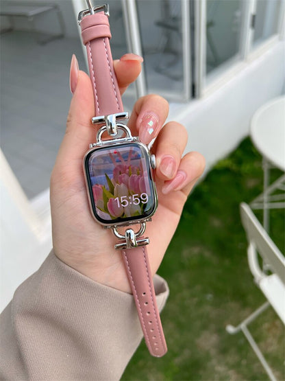 Apple Watch Leather Slim Strap Series 11/10/9/8/7/6/5/4/ SE / Ultra 1/2/3