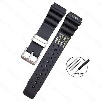 TicWatch Pro 5, Pro 3 & E3 Dive-Style Silicone Band, 3 Keeper Options