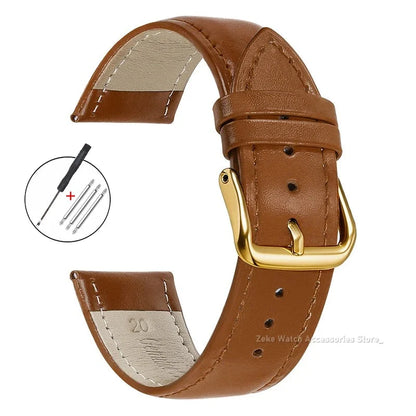 Samsung Galaxy Watch 7, 6, 5, 4 & FE Slim Calfskin Band, Spring Bars & Tool