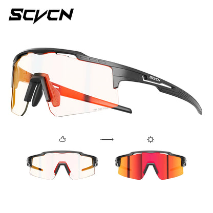 SCVCN Hiking Eyewear Women UV400 Photochromic Bike Riding Sunglasses Outdoor Men Sports MTB Goggles Running Climbing Hydrophobic