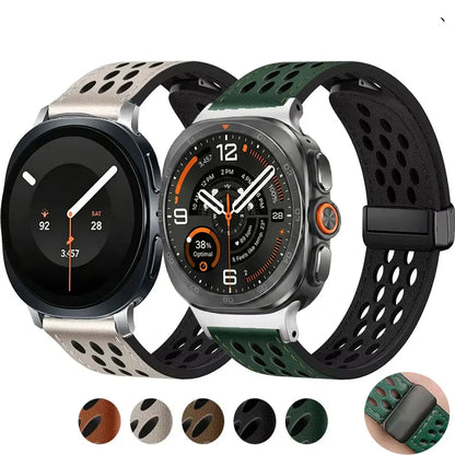 Samsung Galaxy Watch8, 9 & Ultra Perforated Silicone Magnetic Band