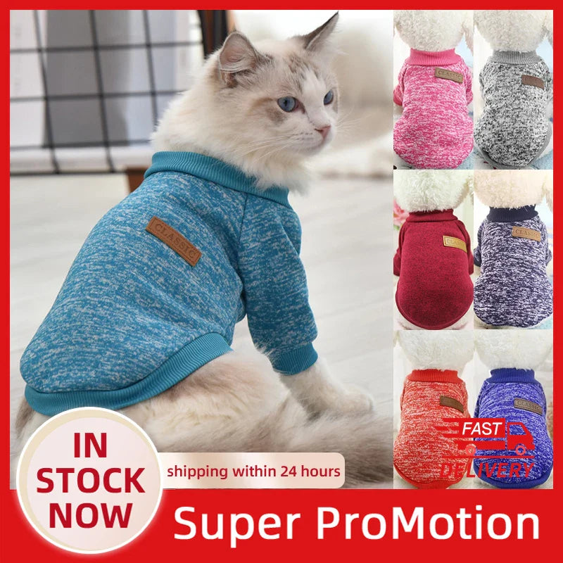 Cat Clothes For Medium Small Dogs Pet Coat Sweatshirt XS-2XL