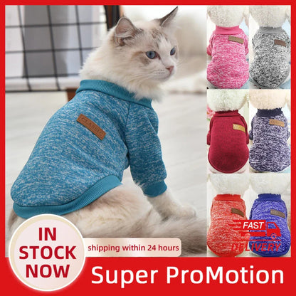 Cat Clothes For Medium Small Dogs Pet Coat Sweatshirt XS-2XL