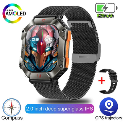 2024 New Outdoor Sports Smart Watch Altitude Pressure Compass Heart Rate Blood Oxygen Monitoring Bluetooth Call Smartwatches ﻿