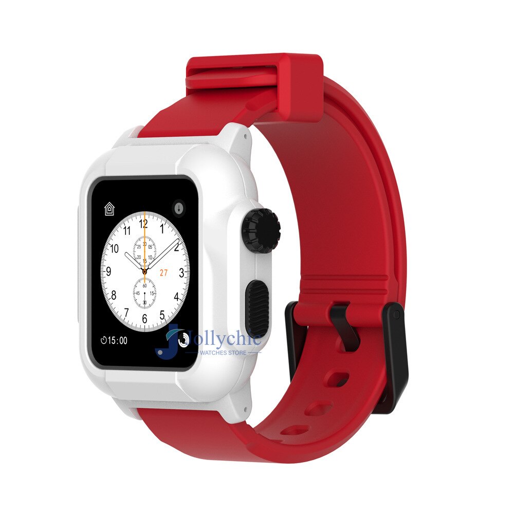 Silicone Band+Case For Apple Watch Strap