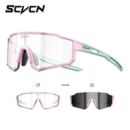 SCVCN Hot Outdoor Photochromic Sunglasses Sports Bike Cycling Glasses Man Women MTB Driving Bicycle Hiking Eyewear UV400 Goggles