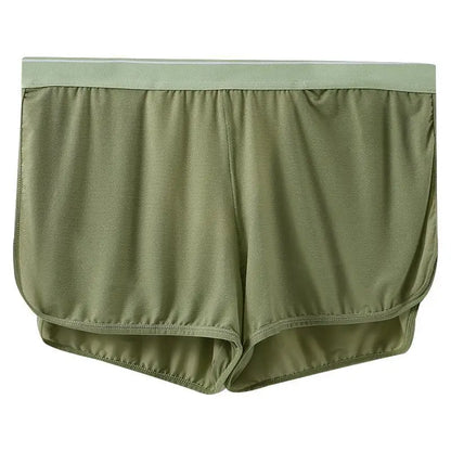 WJ Sexy Sleep Bottoms Men Arrow Shorts Ice Silk Mesh Breathable Underwear Boxers Shorts